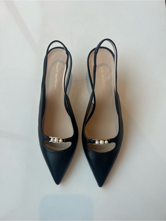 Stuart Weitzman Shoes - Black Emmaline Pearl Slingback Pump